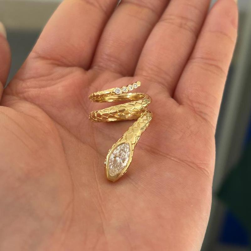 Pirmiana Jewelry Custom Design 18k Yellow Gold Ring for Women 1ct Lab Grown Diamond Jewelry
