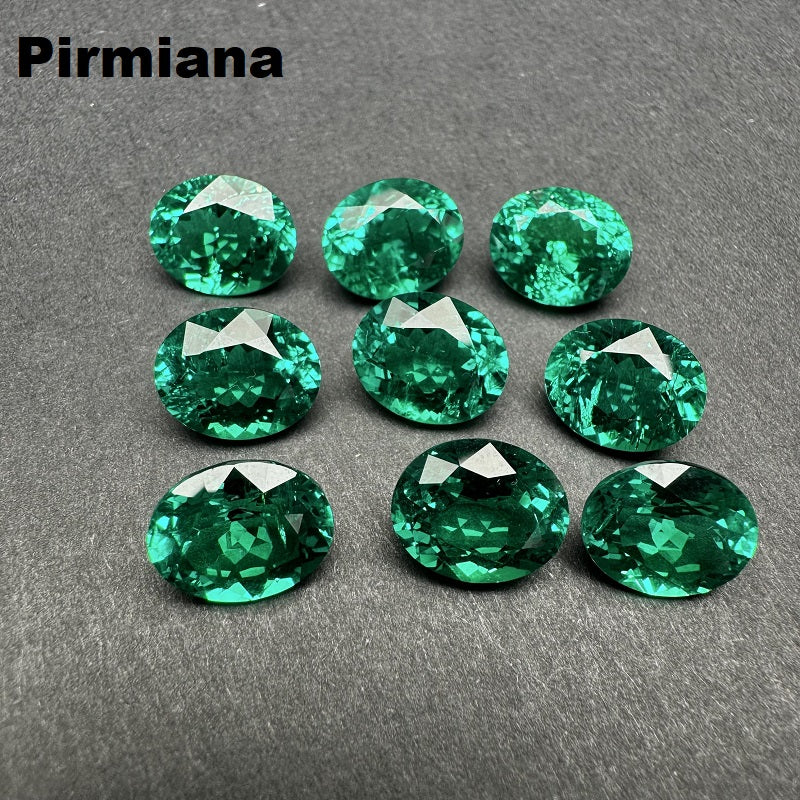 Pirmiana 0.15-5.88ct Oval Cut Lab Grown Emeralds Loose Gemstones for Jewelry Making