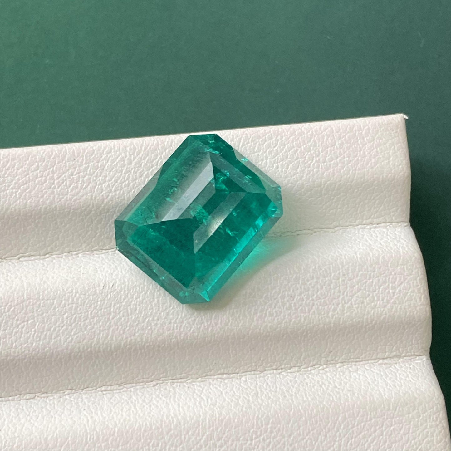 Pirmiana 11.5ct Emerald Cut Lab Grown Emerald with nice inclushions like natural gems