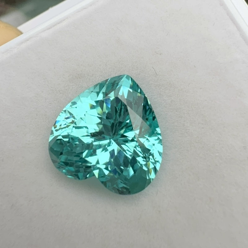 Pirmiana Heart shape Lab Grown Paraiba Loose Gemstones for Jewelry Making