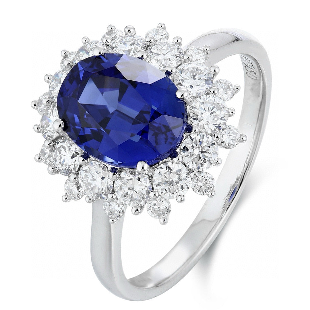 Ruif Customized about 2.7ct Lab Grown Sapphire Rings and diamond rings for Women Engagement Cocktail Jewelry
