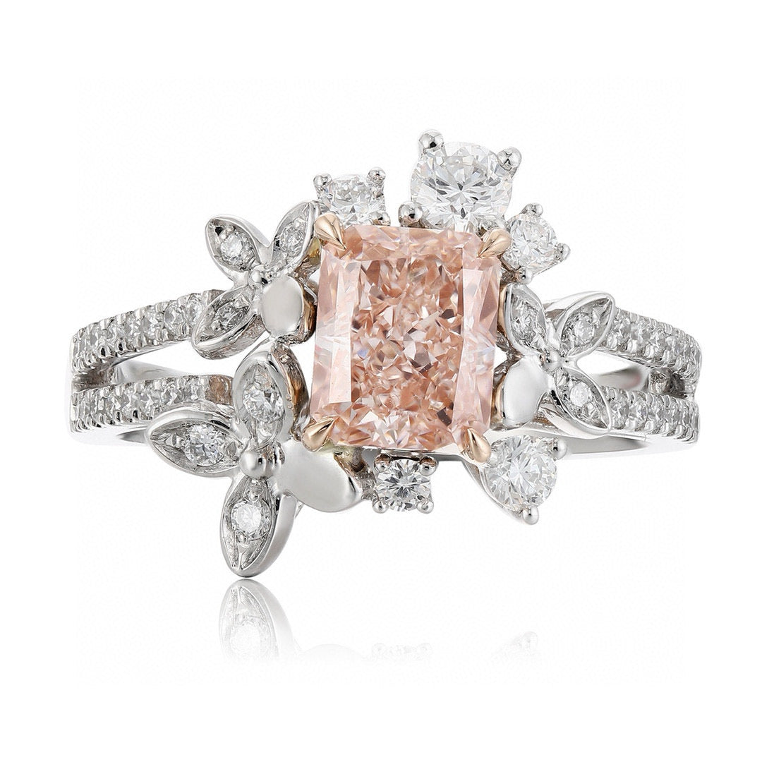 Pirmiana New Fashion 1.32ct shining Lab Grown Pink Diamond Rings PT950 Platinum Jewelry Engagement Gift Women