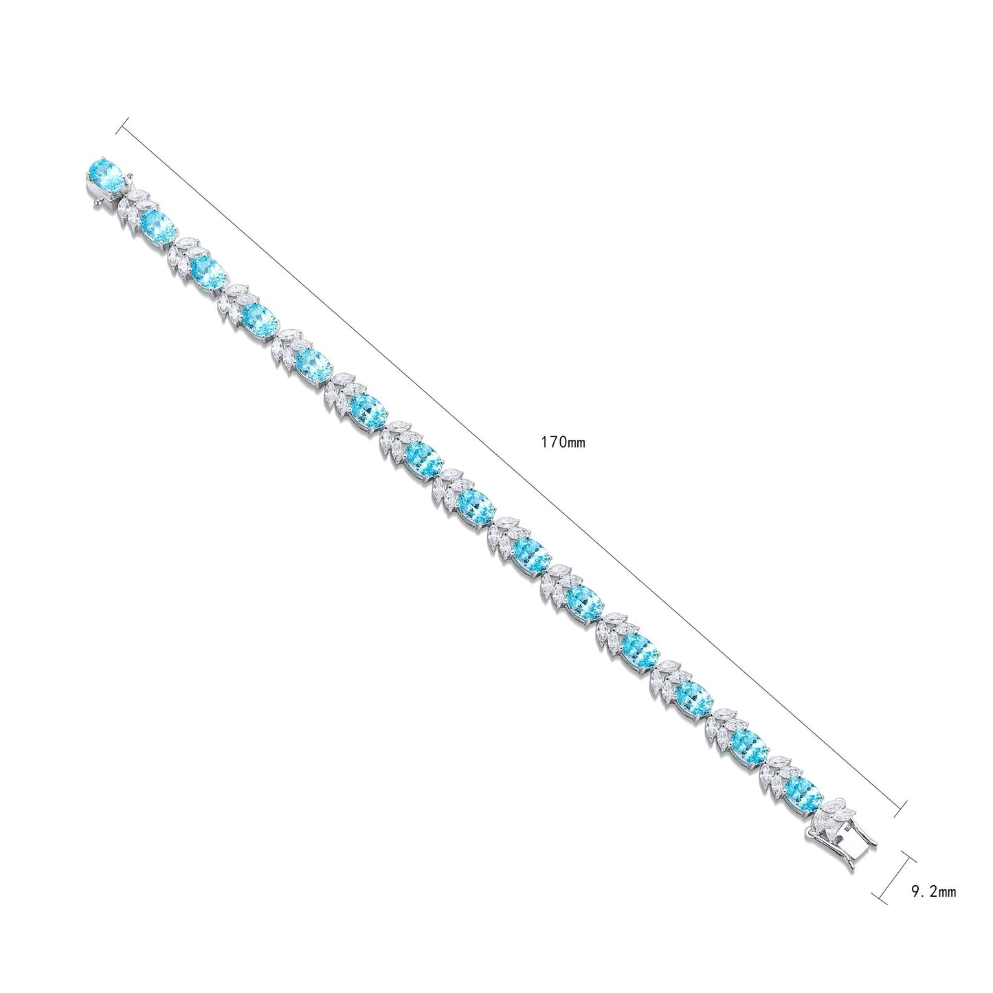 Pirmiana Hot Sale Maximalist 18.29ct Lab Grown Paraiba Sapphire Bracelet S925 Silver Jewelry Engagement Women