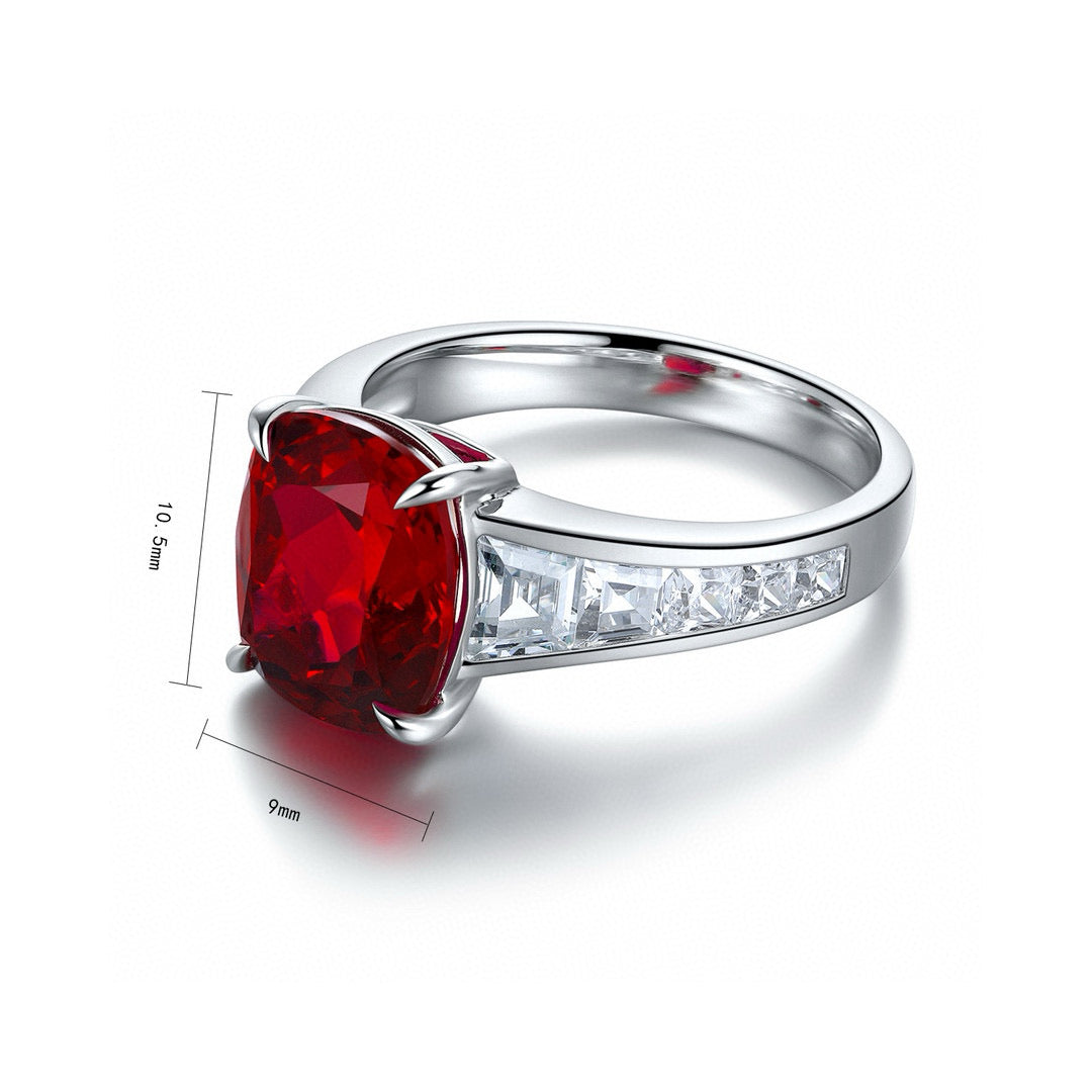Pirmiana Hot Sale Maximalist 5.48ct Lab Grown Ruby Ring S925 Silver Jewelry Engagement Women