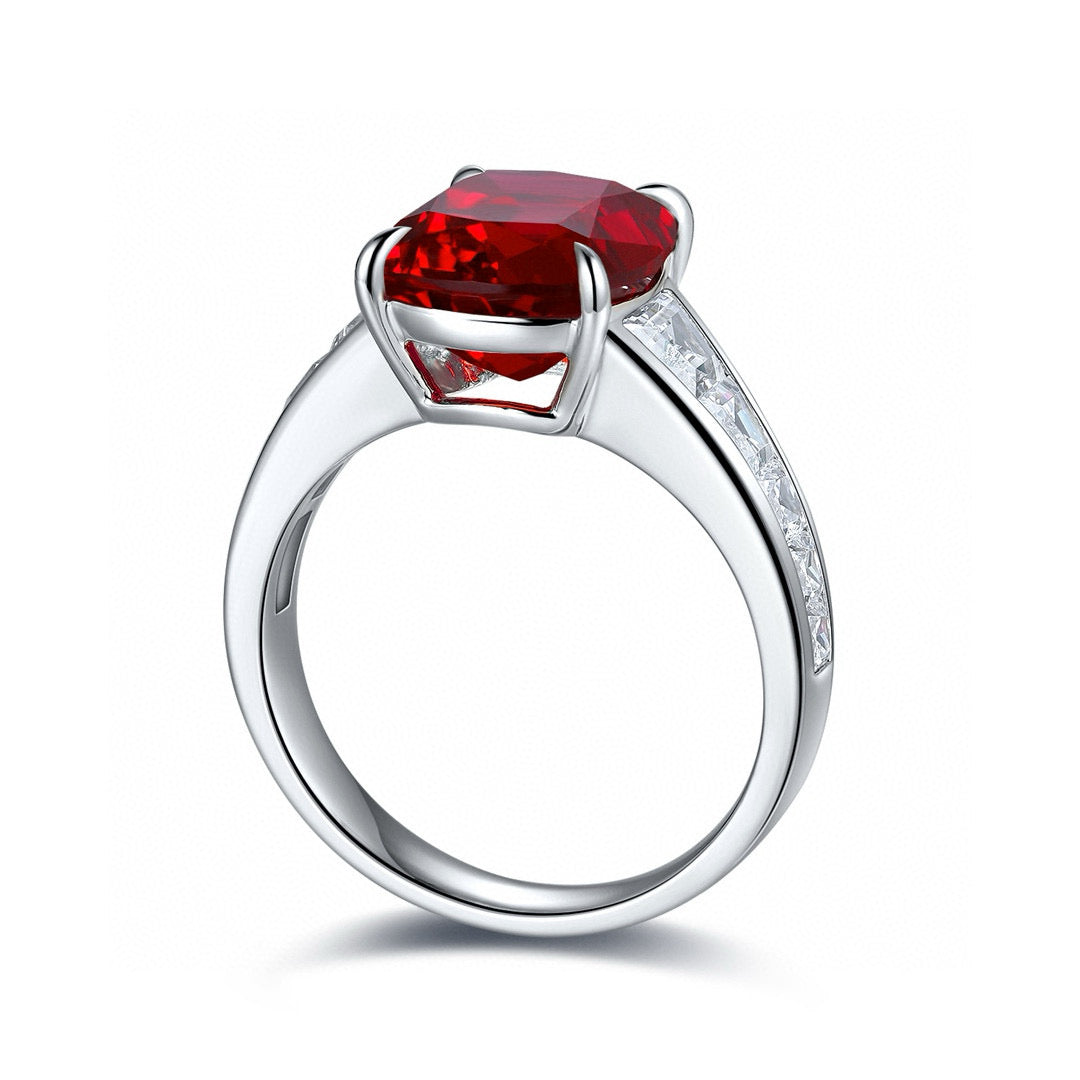 Pirmiana Hot Sale Maximalist 5.48ct Lab Grown Ruby Ring S925 Silver Jewelry Engagement Women