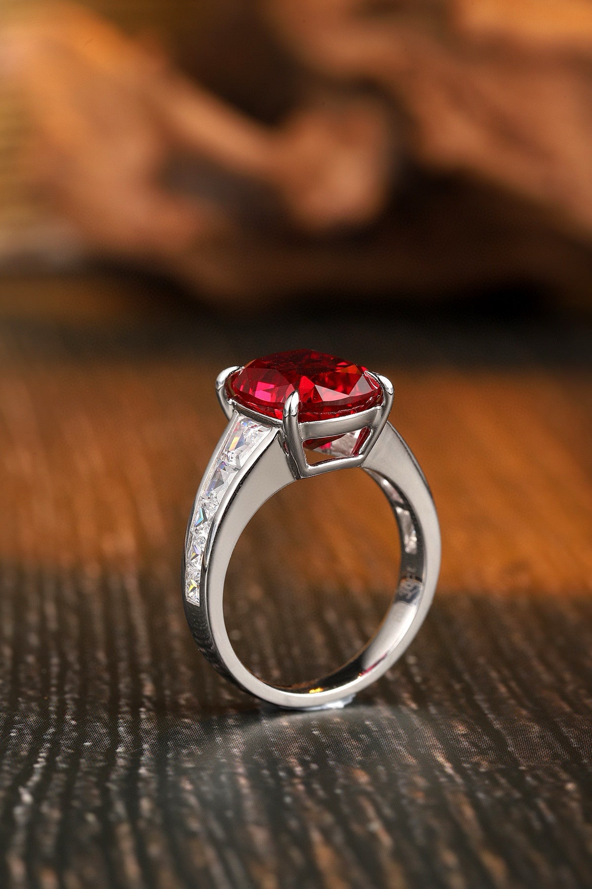 Pirmiana Hot Sale Maximalist 5.48ct Lab Grown Ruby Ring S925 Silver Jewelry Engagement Women