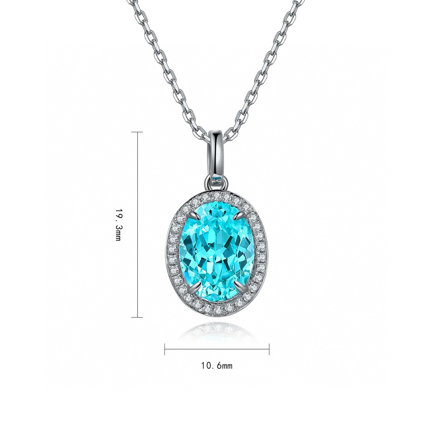 Pirmiana Hot Sale Maximalist 3.98ct Lab Grown Paraiba Sapphire Necklace S925 Silver Jewelry Engagement Women