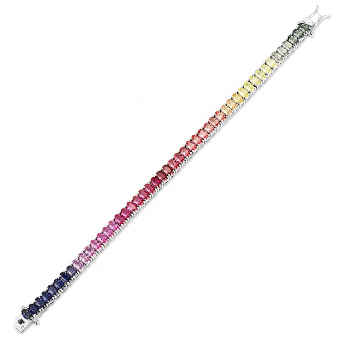 Pirmiana New Fashion 6.35ct Oval Shape Lab Grown colored Sapphire Bracelet S925 Silver Jewelry Engagement Gift Women