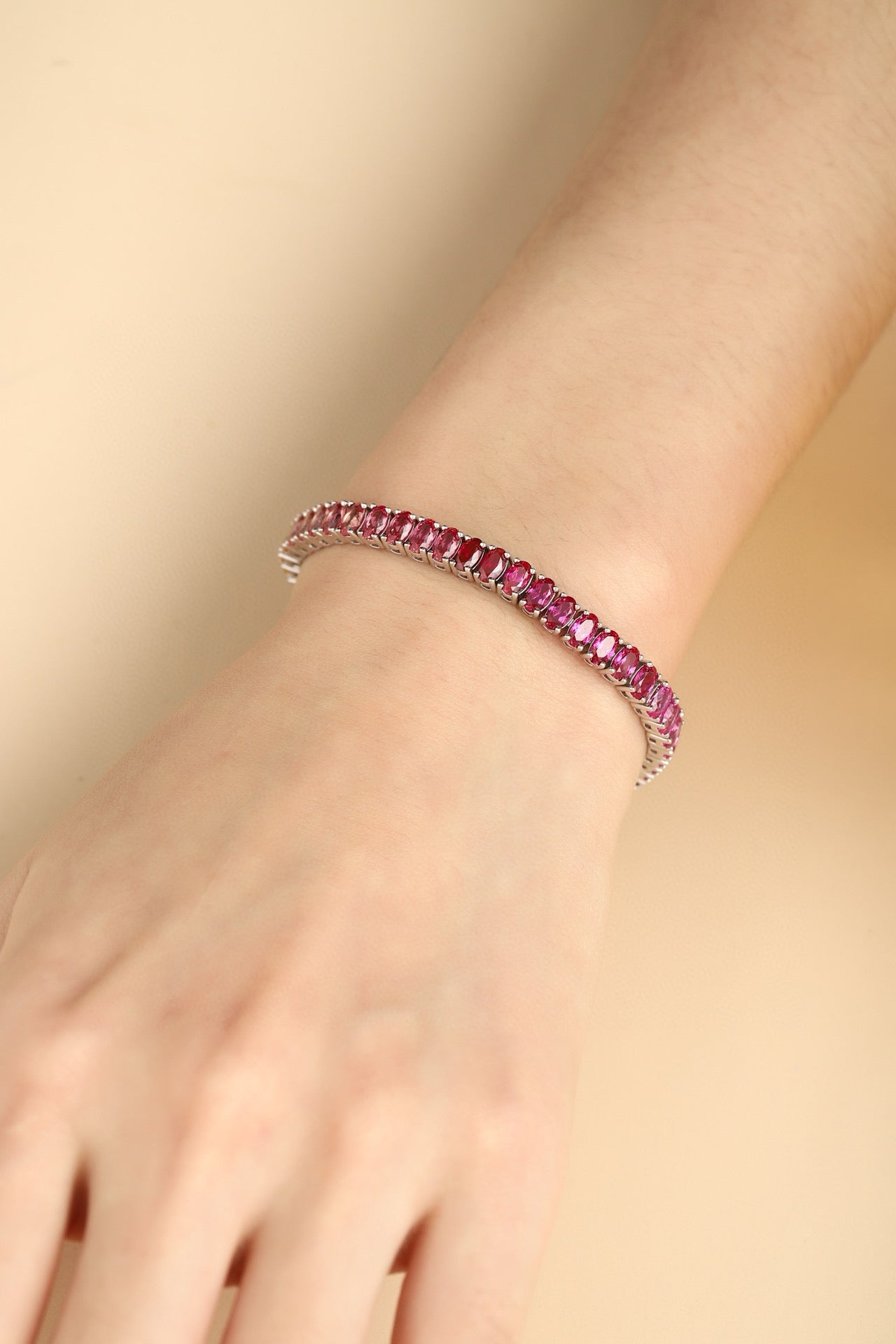 Pirmiana New Fashion 6.35ct Oval Shape Lab Grown colored Sapphire Bracelet S925 Silver Jewelry Engagement Gift Women