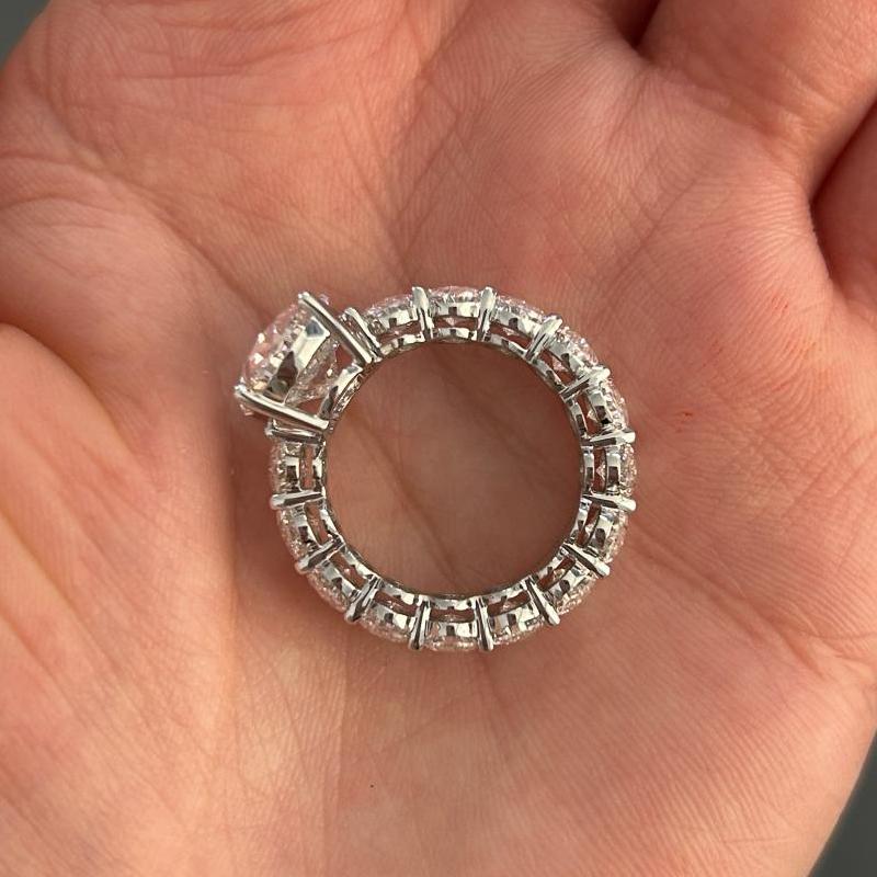 Pirmiana Jewelry Custom Design 14k White Gold Ring for Women 4.1ct Lab Grown Diamond Jewelry