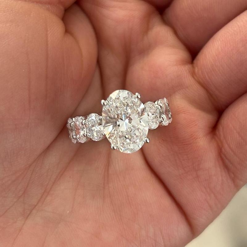Pirmiana Jewelry Custom Design 14k White Gold Ring for Women 4.1ct Lab Grown Diamond Jewelry