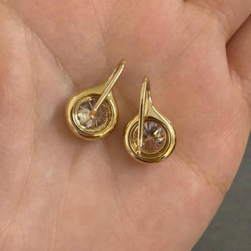 Pirmiana Jewelry Customized Design 18K Yellow Gold Earrings for Women 3ct CVD Lab Grown Diamond Jewelry