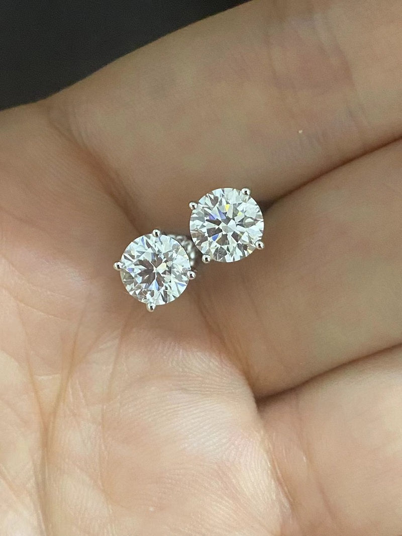 Ruif Customized 18k gold 1ct D VS1 CVD lab grown diamond stud earrings for Women daily wear fine jewelry