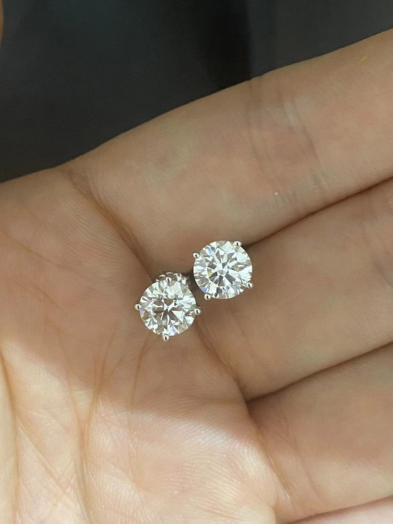 Ruif Customized 18k gold 1ct D VS1 CVD lab grown diamond stud earrings for Women daily wear fine jewelry
