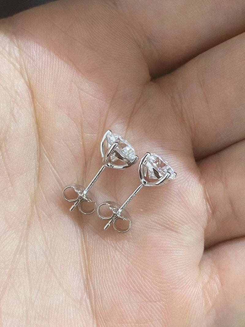 Ruif Customized 18k gold 1ct D VS1 CVD lab grown diamond stud earrings for Women daily wear fine jewelry