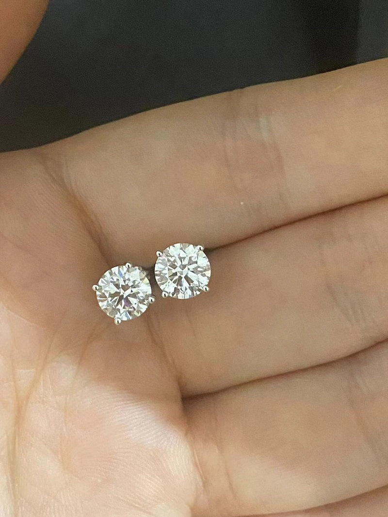 Ruif Customized 18k gold 1ct D VS1 CVD lab grown diamond stud earrings for Women daily wear fine jewelry