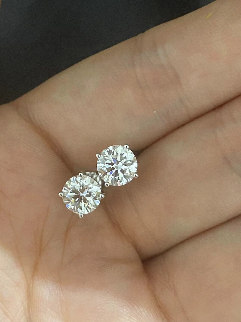 Ruif Customized 18k gold 1ct D VS1 CVD lab grown diamond stud earrings for Women daily wear fine jewelry