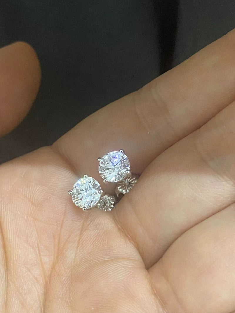 Ruif Customized 18k gold 1ct D VS1 CVD lab grown diamond stud earrings for Women daily wear fine jewelry