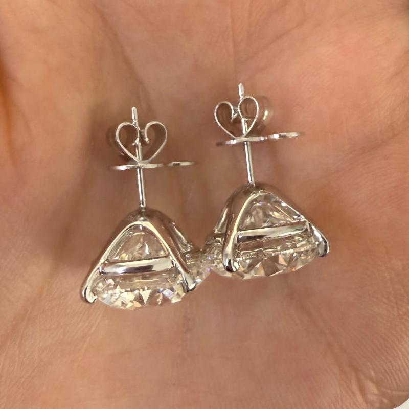 Pirmiana Jewelry Custom Design 18K White Gold Earrings for Women 8ct each CVD Lab Grown Diamond Jewelry