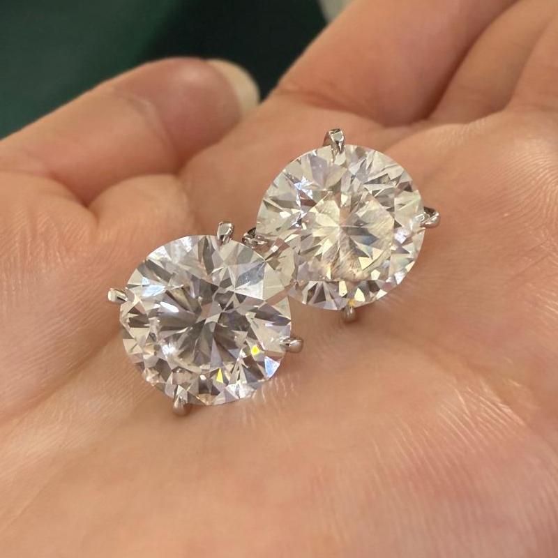 Pirmiana Jewelry Custom Design 18K White Gold Earrings for Women 8ct each CVD Lab Grown Diamond Jewelry