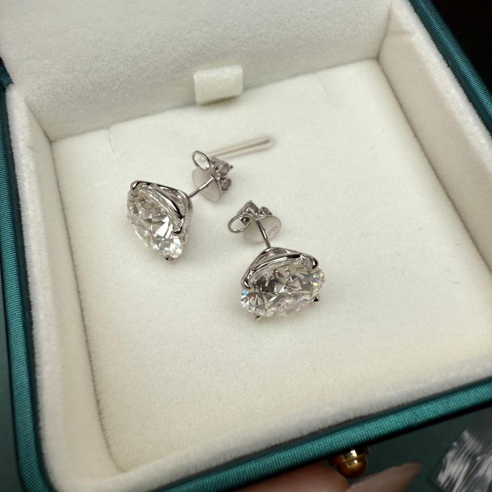 Pirmiana Jewelry Custom Design 18K White Gold Earrings for Women 8ct each CVD Lab Grown Diamond Jewelry