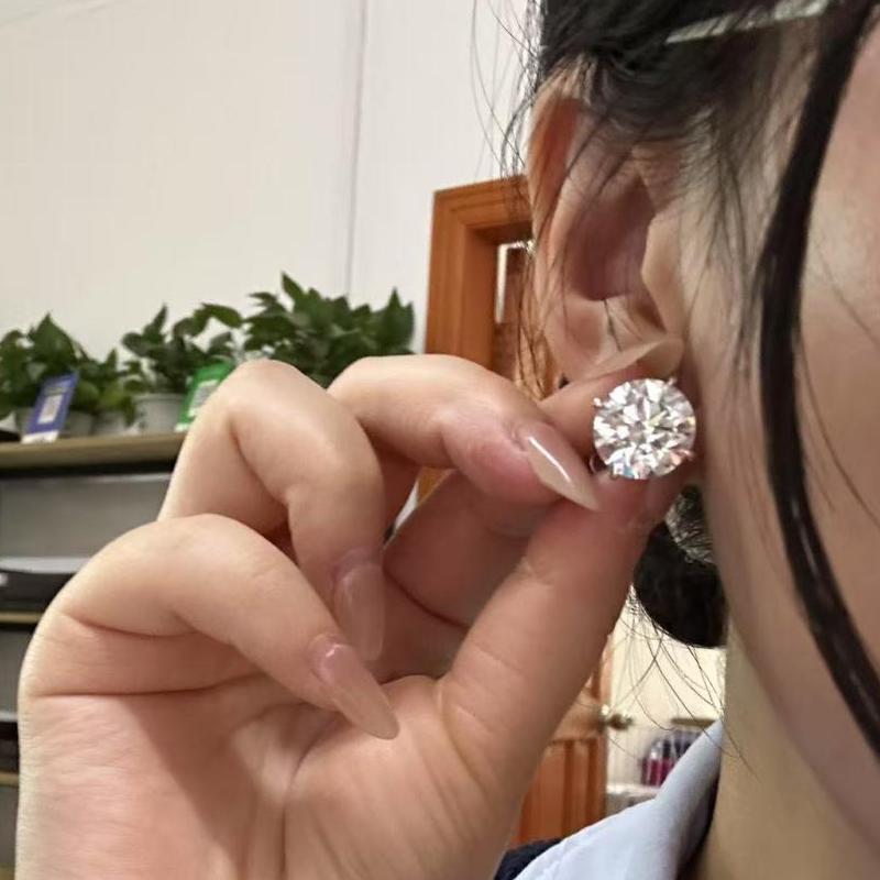 Pirmiana Jewelry Custom Design 18K White Gold Earrings for Women 8ct each CVD Lab Grown Diamond Jewelry
