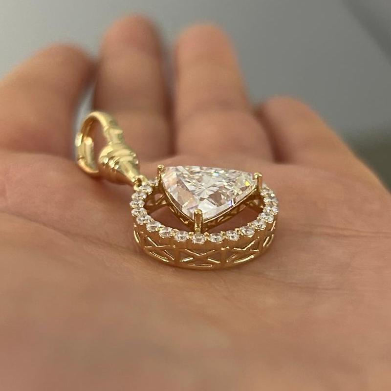 Pirmiana Jewelry Customized 18k Yellow Gold 4.5ct Lab Grown Diamond Pendant for Women Party Gift