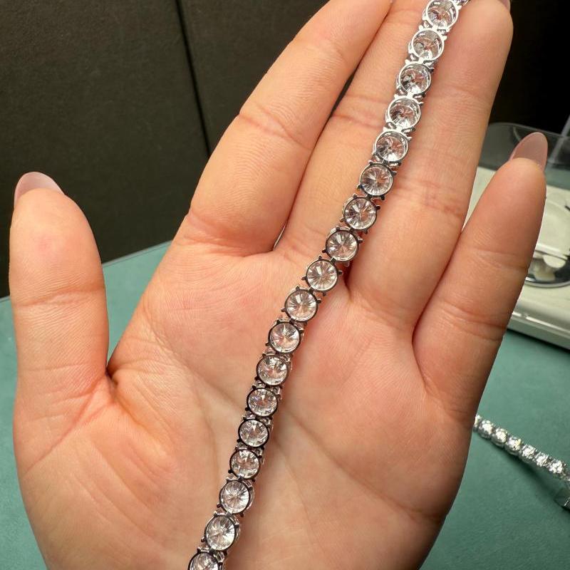 Ruif Jewelry Classic Design 18k White Gold 1ct Each Round Shape Lab Grown Diamond Tennis Bracelet Gemstone Jewelry
