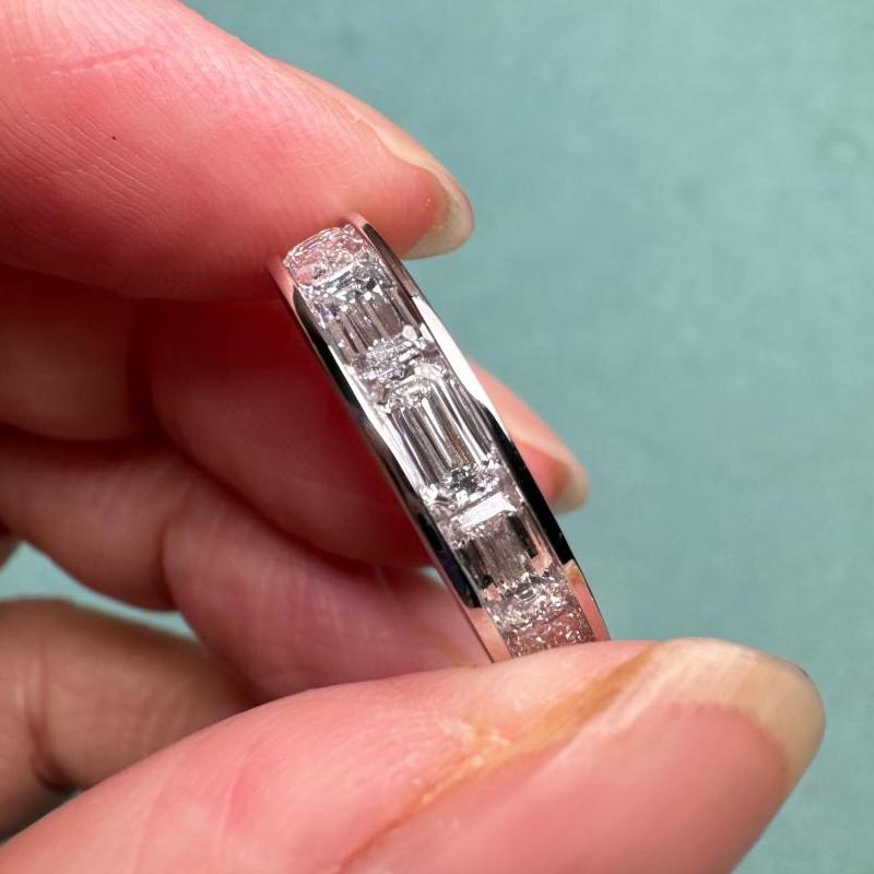 Pirmiana Custom Design 14k White Gold Eternity Ring for Women 3.6ct Lab Grown Diamond And DEF Lab Grown Diamond Jewelry