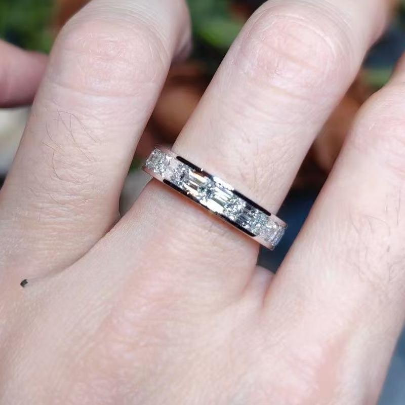 Pirmiana Custom Design 14k White Gold Eternity Ring for Women 3.6ct Lab Grown Diamond And DEF Lab Grown Diamond Jewelry
