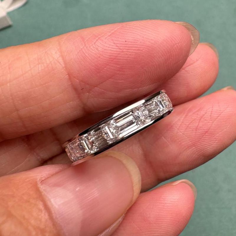 Pirmiana Custom Design 14k White Gold Eternity Ring for Women 3.6ct Lab Grown Diamond And DEF Lab Grown Diamond Jewelry