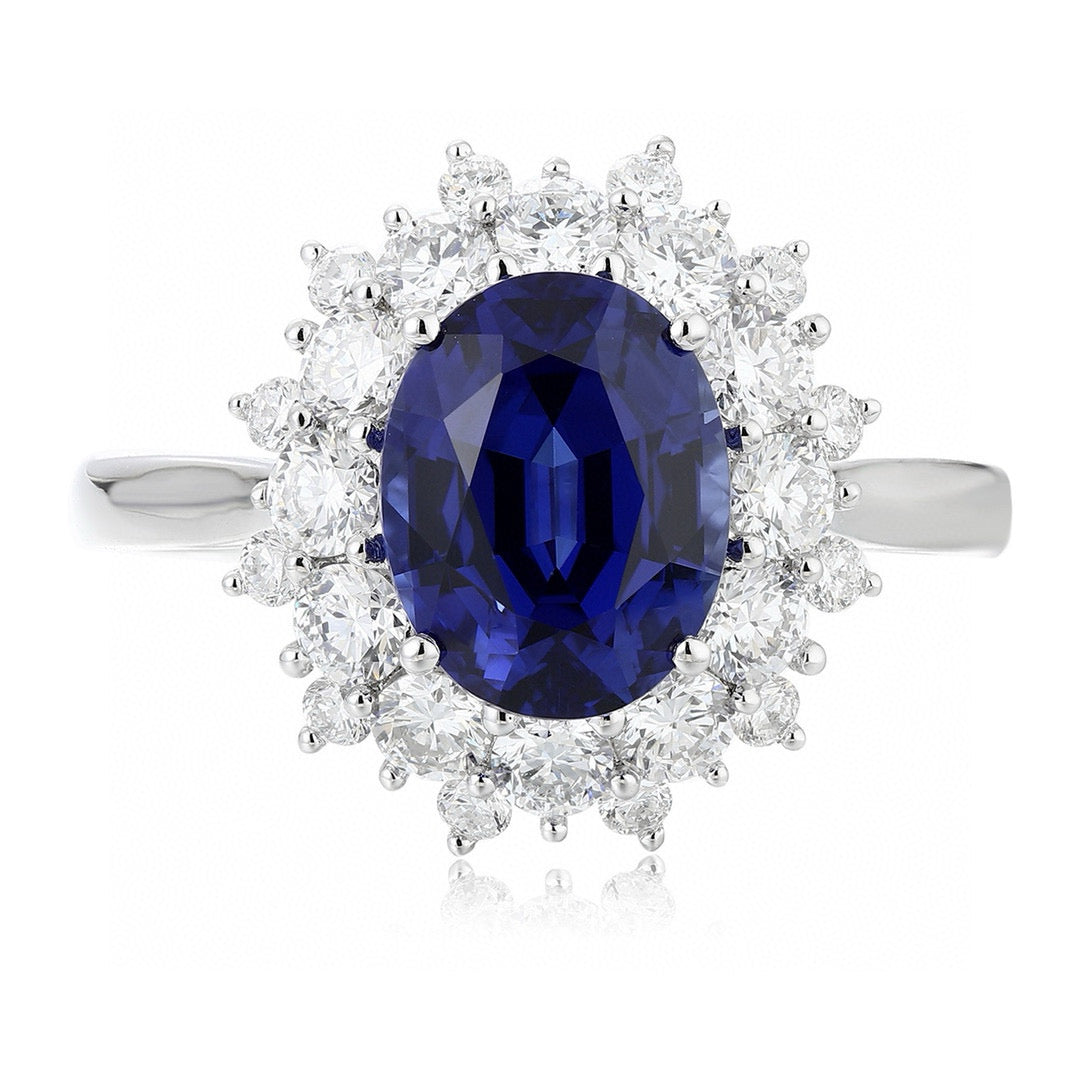 Ruif Customized about 2.7ct Lab Grown Sapphire Rings and diamond rings for Women Engagement Cocktail Jewelry