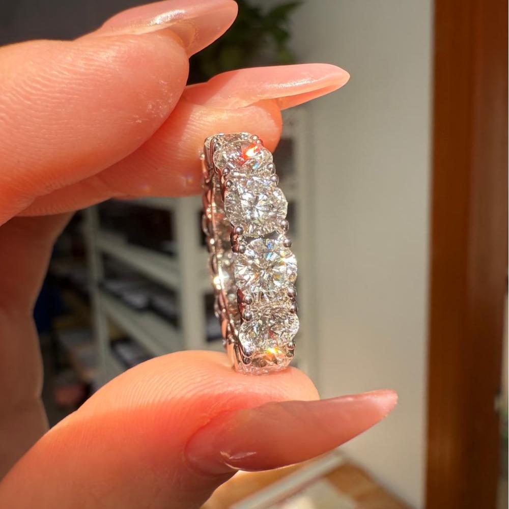 Pirmiana Jewelry Customized 18k white gold 0.5ct X 13pcs Each Lab Grown Diamond Eternity Rings Engagement Wedding Band Rings for Women Fine Jewelry