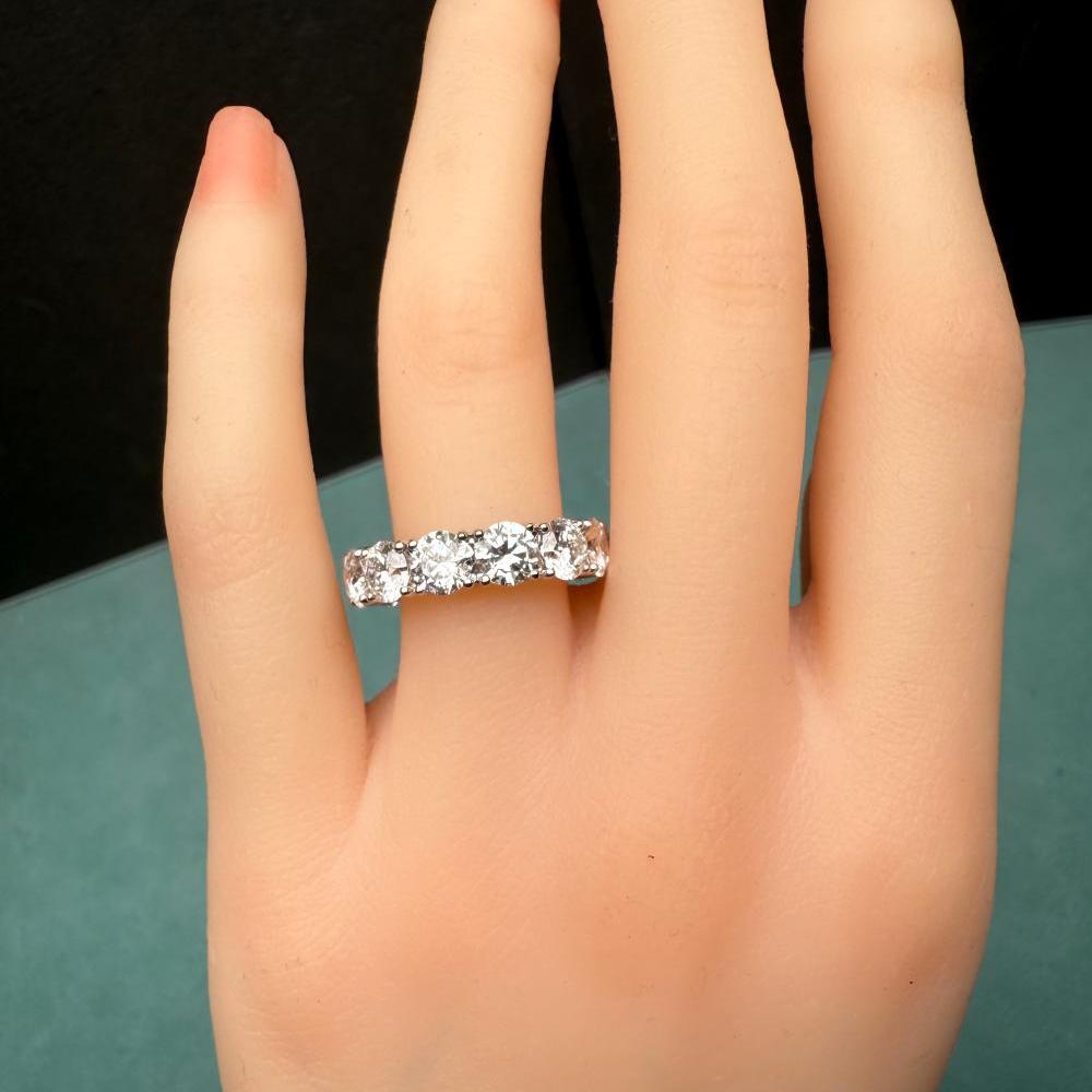 Pirmiana Jewelry Customized 18k white gold 0.5ct X 13pcs Each Lab Grown Diamond Eternity Rings Engagement Wedding Band Rings for Women Fine Jewelry