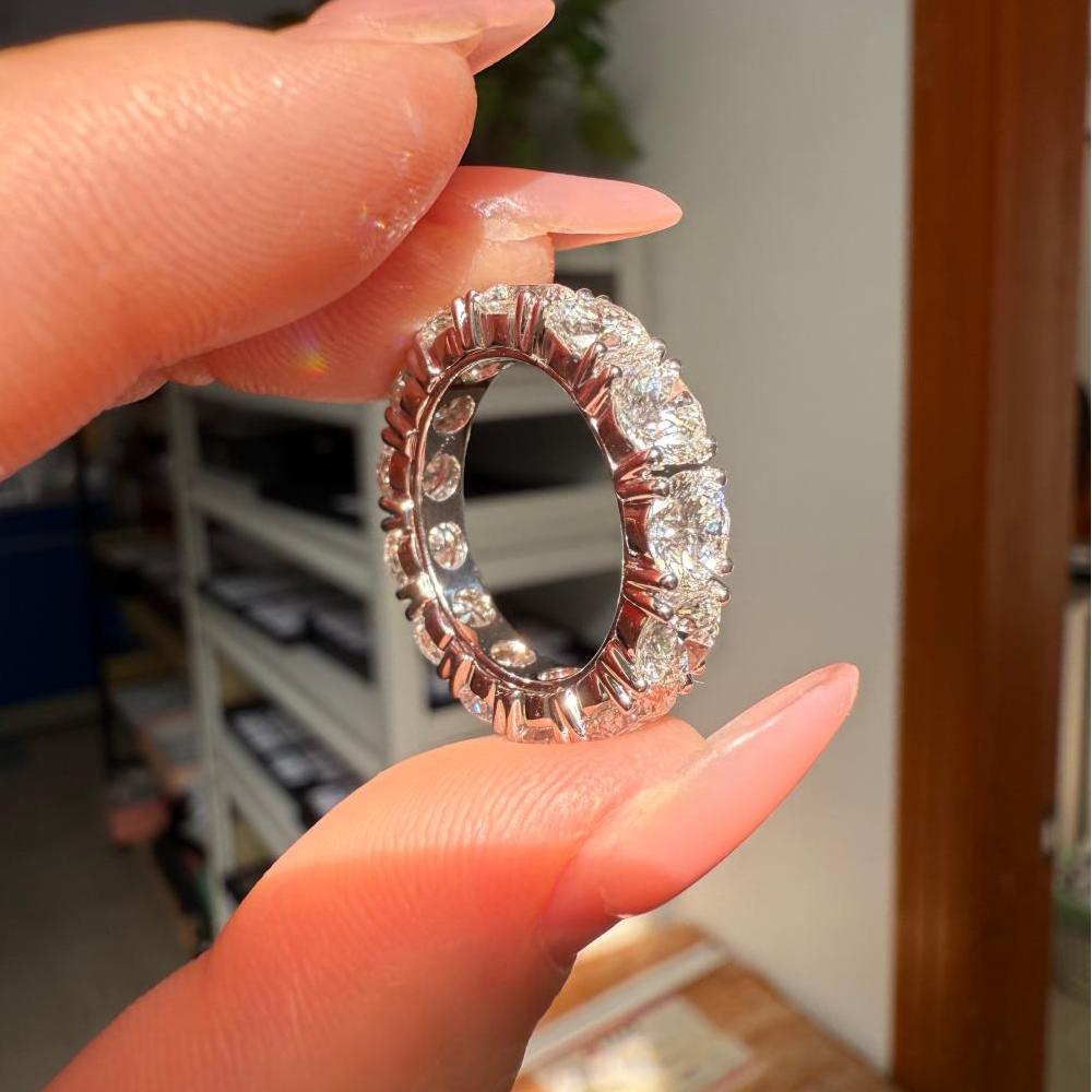 Pirmiana Jewelry Customized 18k white gold 0.5ct X 13pcs Each Lab Grown Diamond Eternity Rings Engagement Wedding Band Rings for Women Fine Jewelry