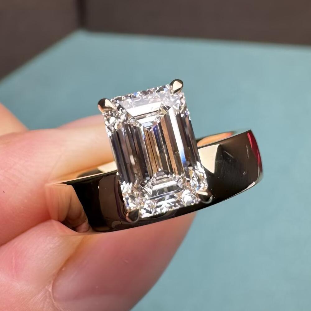 Pirmiana Jewelry Custom Design 18k Yellow Gold Ring for Women 3ct Lab Grown Diamond Jewelry