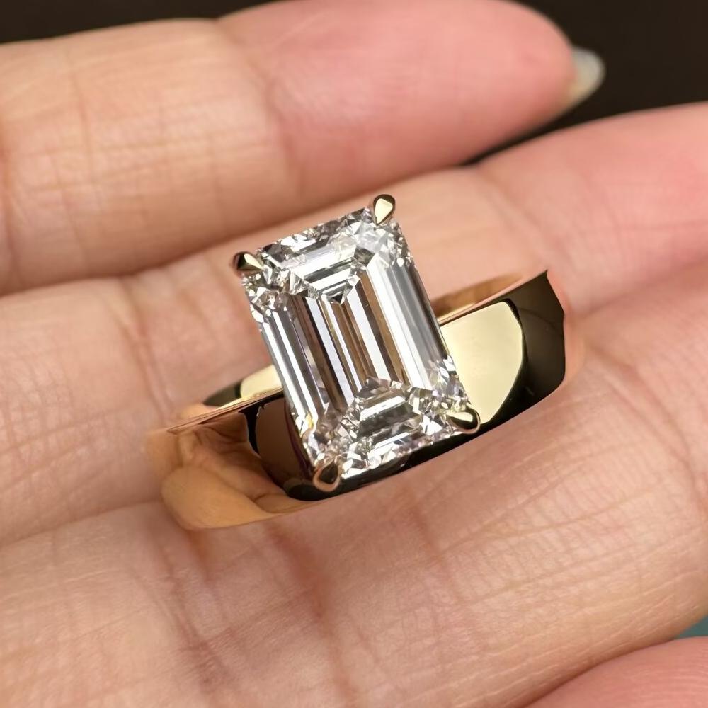 Pirmiana Jewelry Custom Design 18k Yellow Gold Ring for Women 3ct Lab Grown Diamond Jewelry