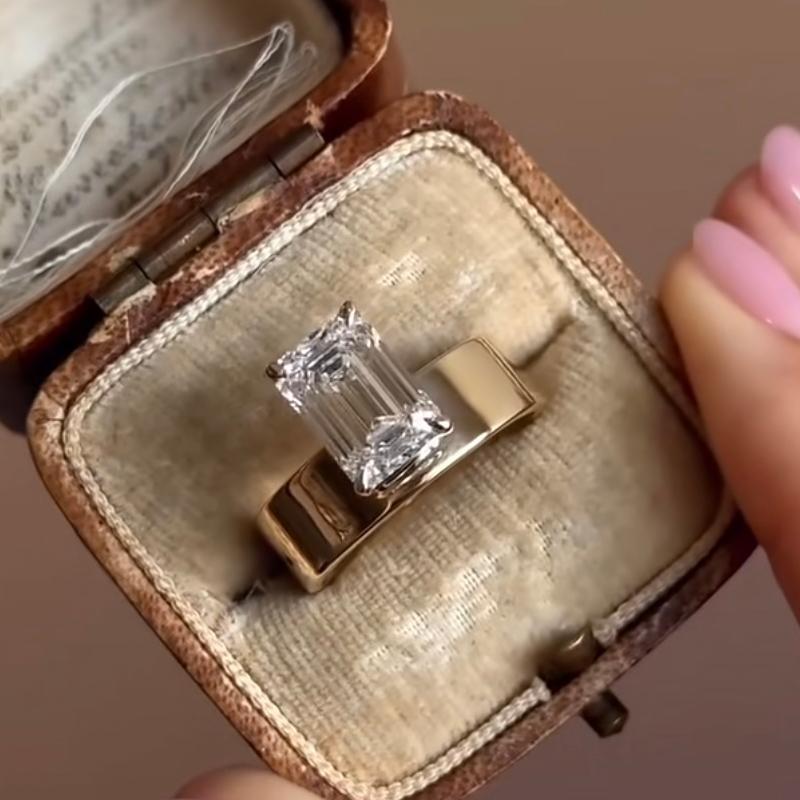 Pirmiana Jewelry Custom Design 18k Yellow Gold Ring for Women 3ct Lab Grown Diamond Jewelry