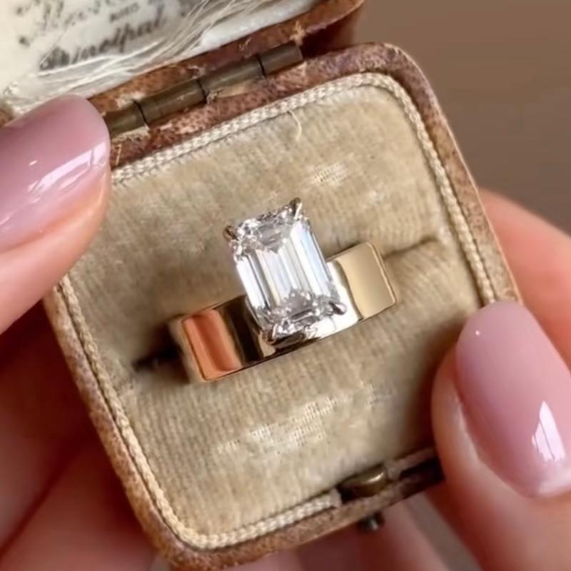 Pirmiana Jewelry Custom Design 18k Yellow Gold Ring for Women 3ct Lab Grown Diamond Jewelry