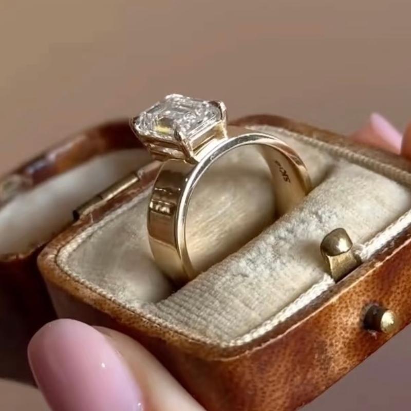 Pirmiana Jewelry Custom Design 18k Yellow Gold Ring for Women 3ct Lab Grown Diamond Jewelry
