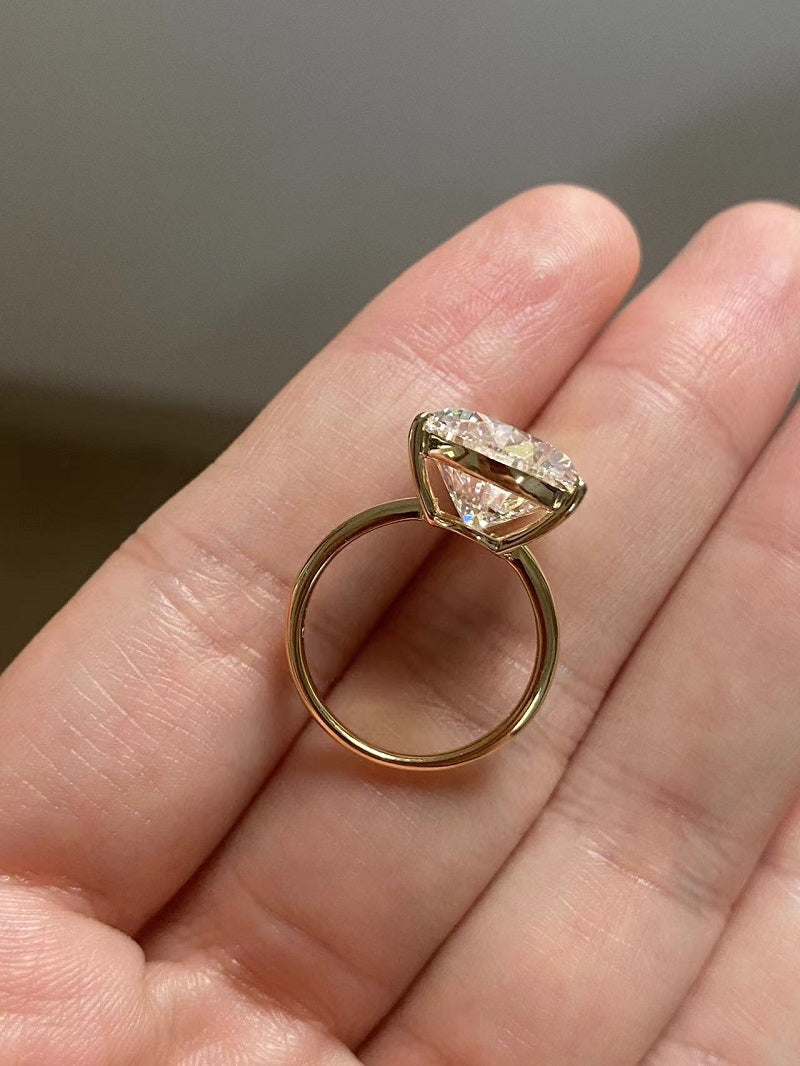 Ruif Cutomiezd 18k Yellow Gold 10ct Pear Cut Lab Grown Diamond for Women Wedding Proposal Ring