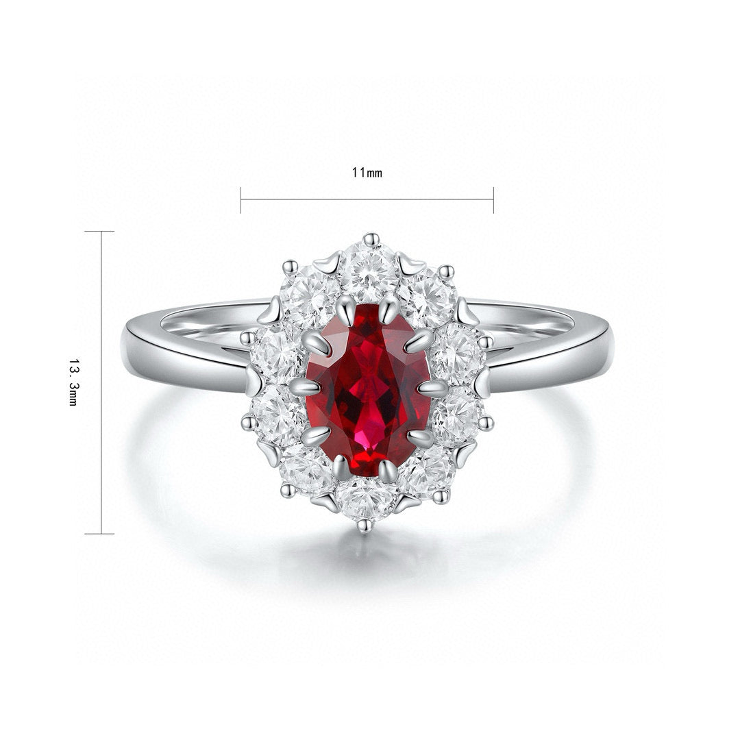 Pirmiana Hot Sale Maximalist 5.48ct Lab Grown Ruby Ring S925 Silver Jewelry Engagement Women