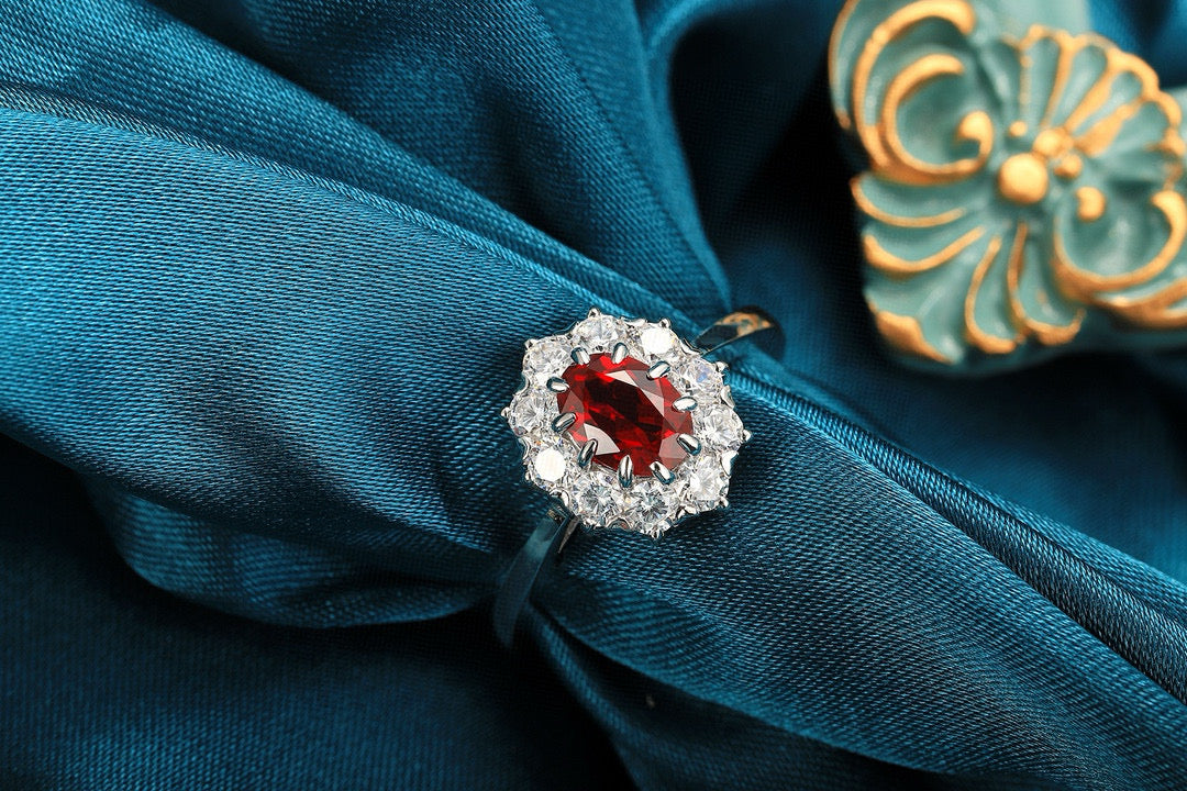 Pirmiana Hot Sale Maximalist 5.48ct Lab Grown Ruby Ring S925 Silver Jewelry Engagement Women
