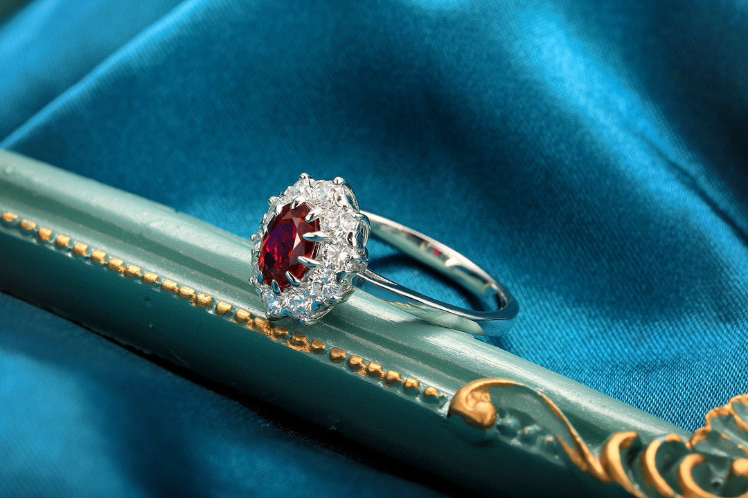 Pirmiana Hot Sale Maximalist 5.48ct Lab Grown Ruby Ring S925 Silver Jewelry Engagement Women