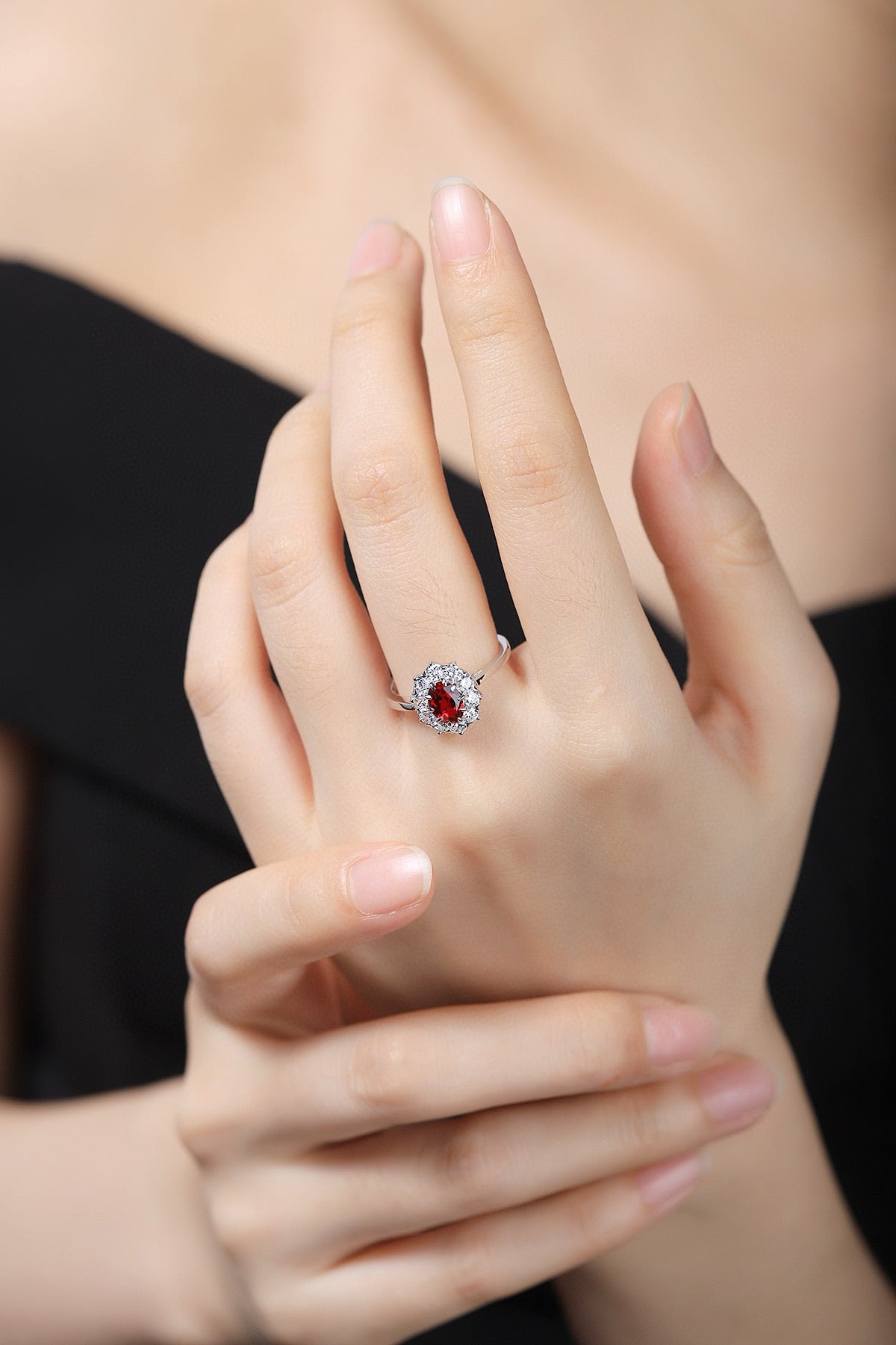 Pirmiana Hot Sale Maximalist 5.48ct Lab Grown Ruby Ring S925 Silver Jewelry Engagement Women