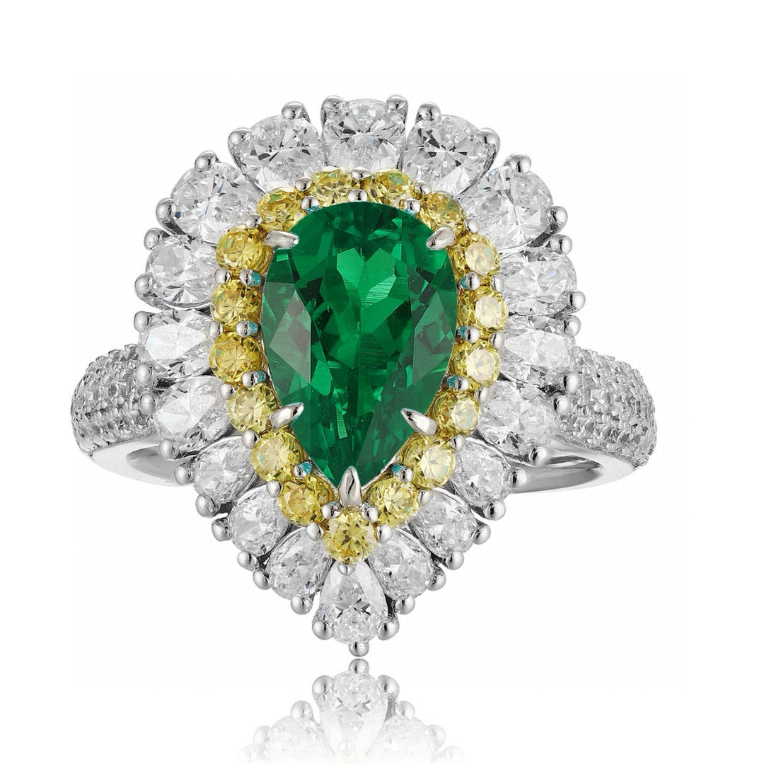 Pirmiana Hot Sale Maximalist 1.92ct Lab Grown Emerald Ring S925 Silver Jewelry Engagement Women