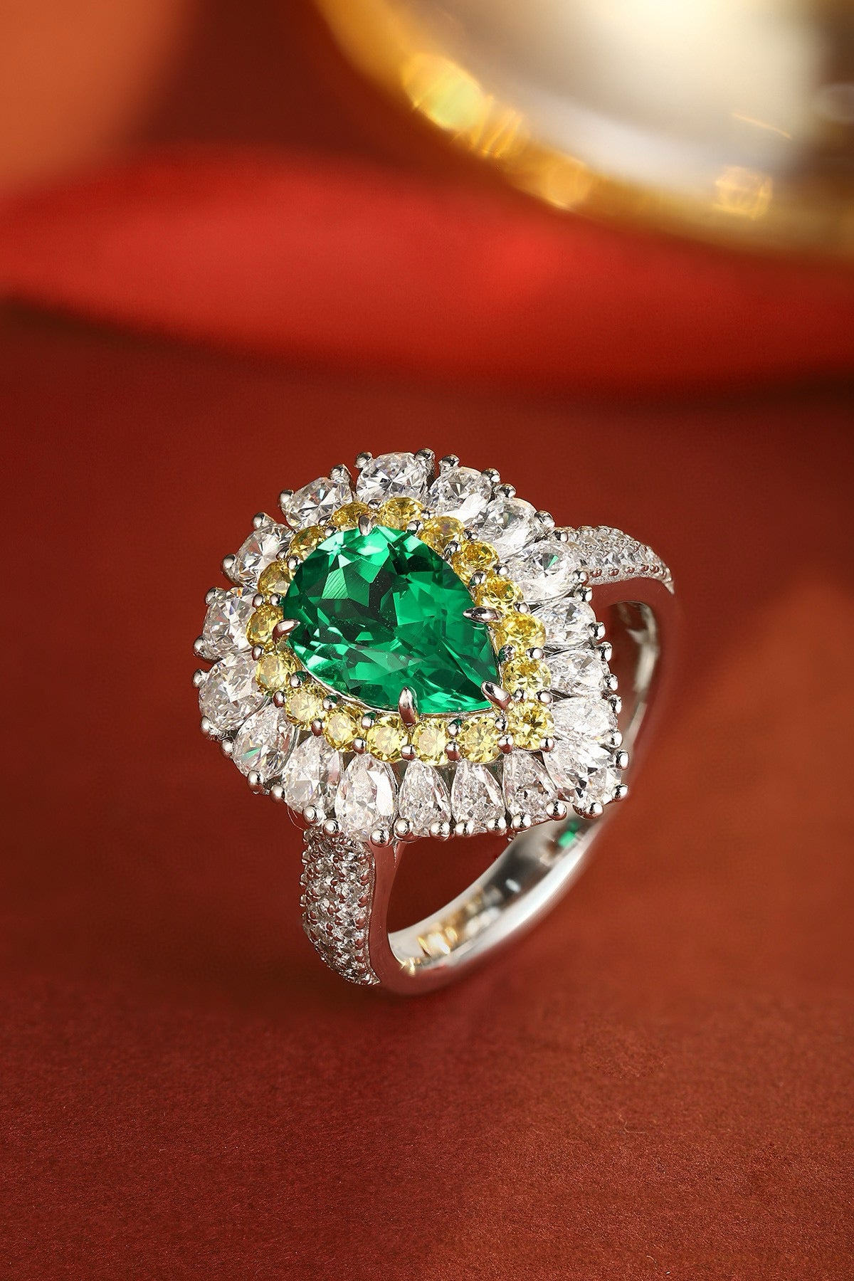 Pirmiana Hot Sale Maximalist 1.92ct Lab Grown Emerald Ring S925 Silver Jewelry Engagement Women