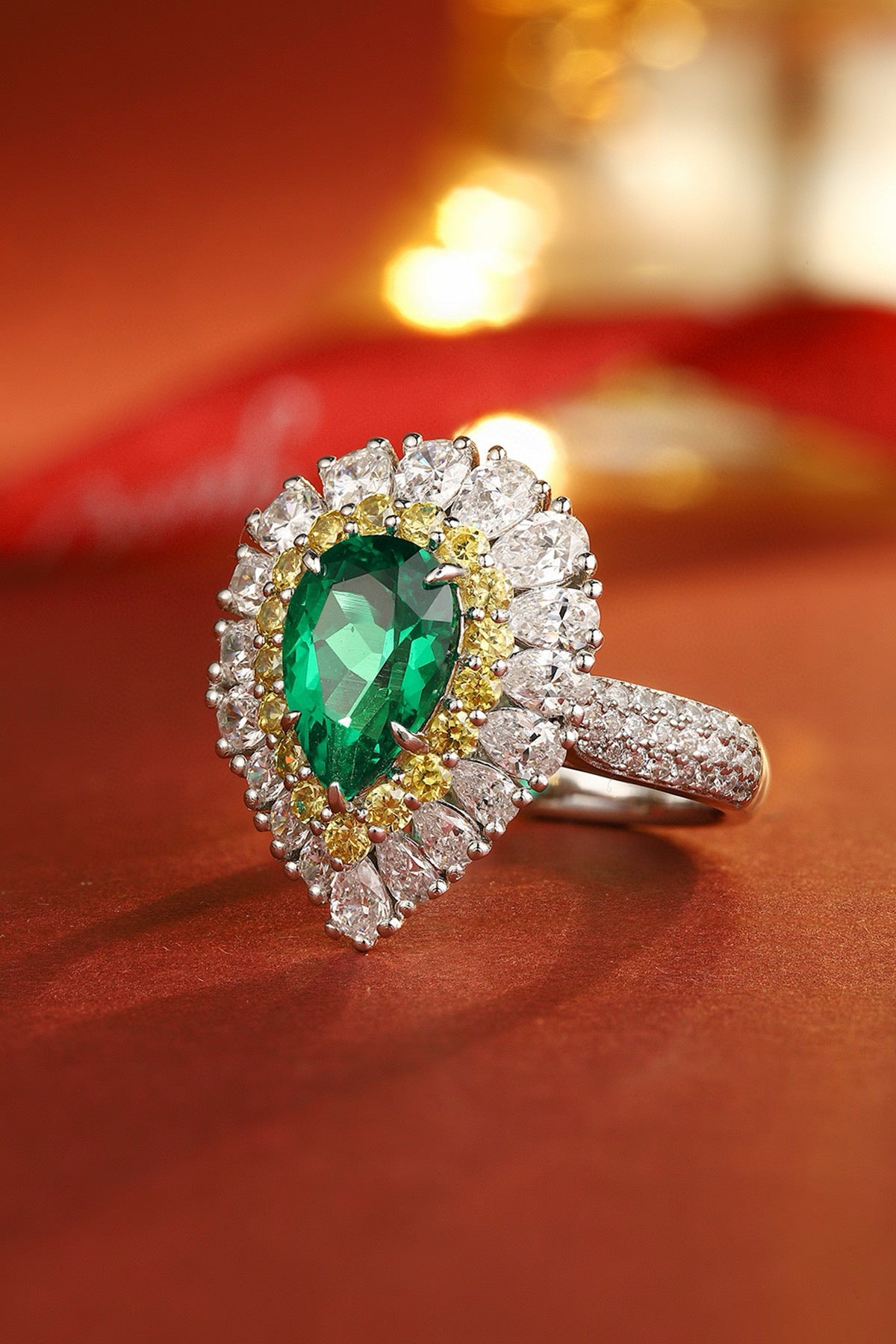 Pirmiana Hot Sale Maximalist 1.92ct Lab Grown Emerald Ring S925 Silver Jewelry Engagement Women