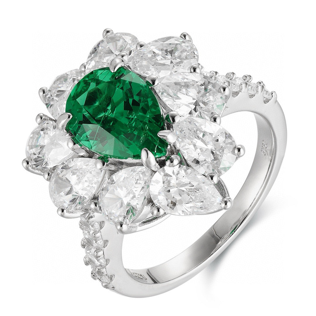 Pirmiana Hot Sale Maximalist 1.86ct Lab Grown Emerald Ring S925 Silver Jewelry Engagement Women