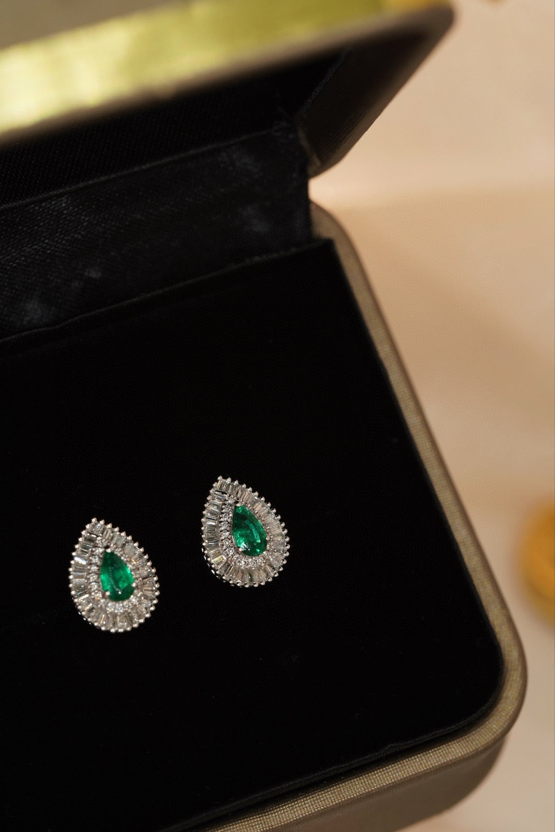 Pirmiana New Arrival 0.4ct Lab Grown Emerald and 0.42ct Lab Grown Diamond Earring Studs S925 Silver Jewelry Earrings for Women